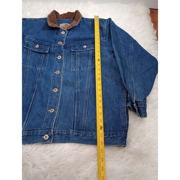 Vgt  Gotcha Covered Lod Cowboy Western Back House Print Jacket Denim Retro Sz L - Picture 4 of 10